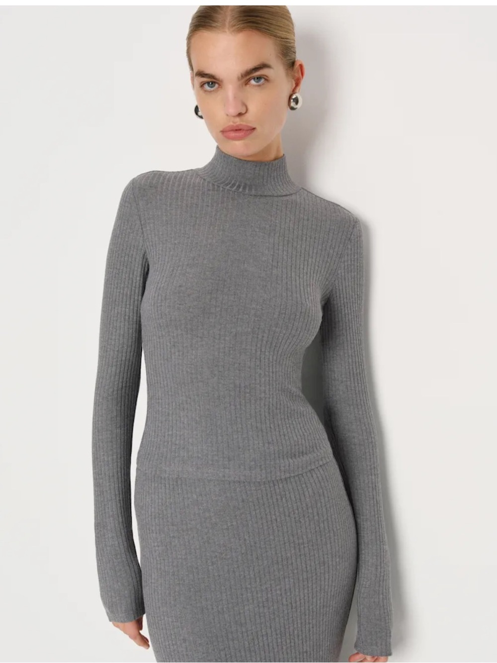 Reformation Reggie Knit Two Piece Size S Gray Smoke Fall Work